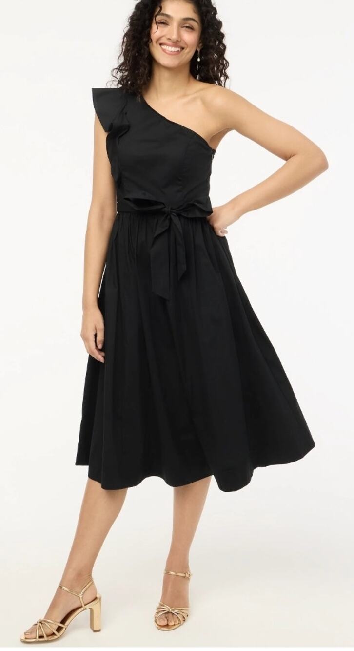 J. Crew Factory One-Shoulder Midi Dress Size 6P NWT
